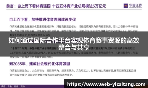 如何通过国际合作平台实现体育赛事资源的高效整合与共享